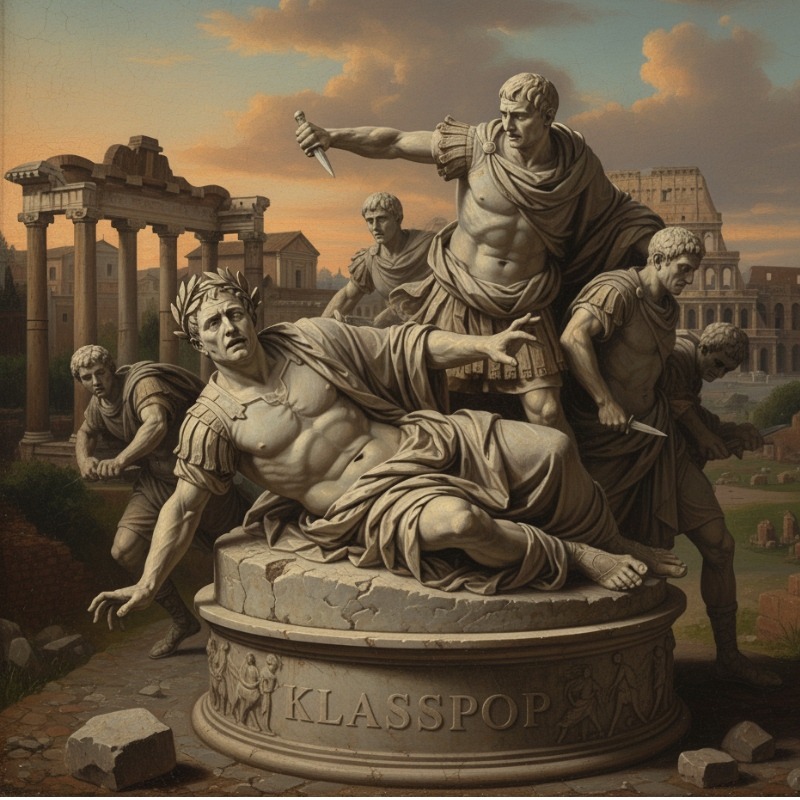 Assassinio di Giuio Cesare, le Idi diMarzo statua