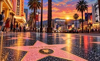Tramonto sulla Walk of Fame di Hollywood - immagine rappresentativa